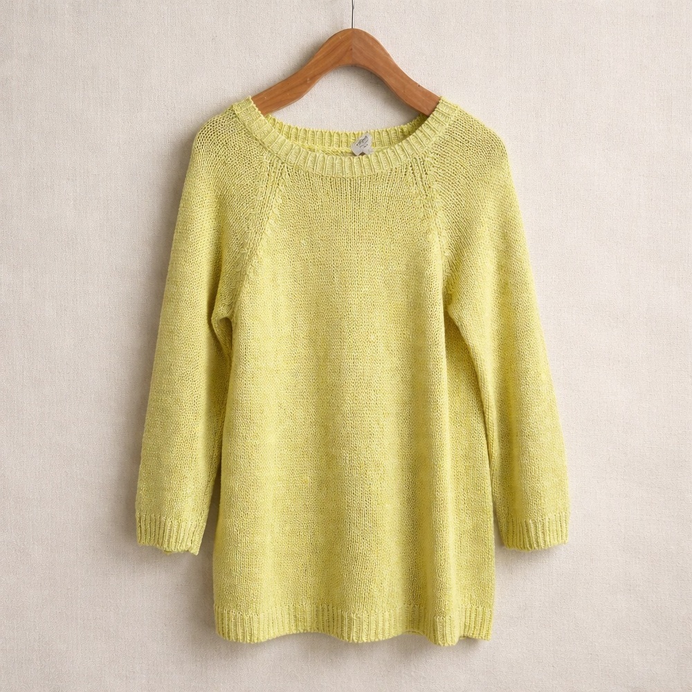 WILFRED ARITZIA sweater relaxed crewneck pullover green lightweight spring knit